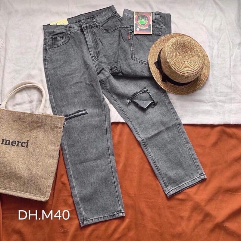 QUẦN BAGGY BÒ RÁCH mãM40