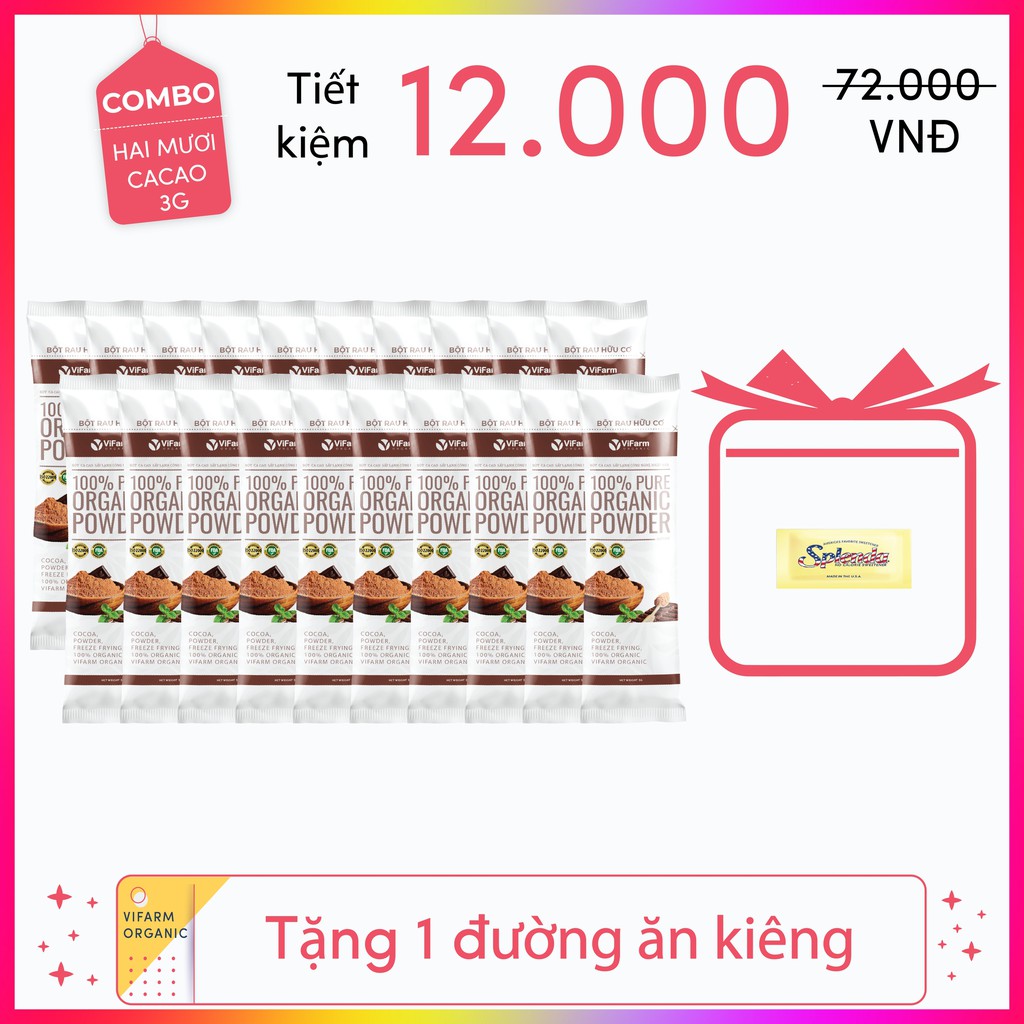 Bột Ca Cao Nguyên Chất 100% ViFarm 50Gram, Bột Cacao không đường, Hỗ Trợ Giảm Cân, Ăn Kiêng | BigBuy360 - bigbuy360.vn