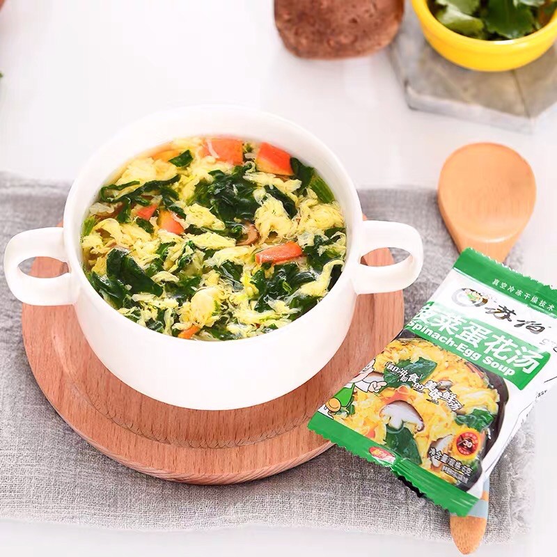 Soup trứng ăn liền nhiều vị bó xôi trứng/ rong biển trứng/ cà chua trứng/ rau củ trứng/ cải thìa trứng