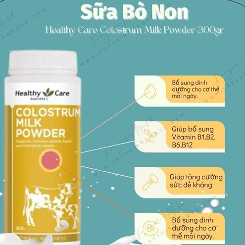Sữa bò non Healthy Care Colostrum Milk Powder 300g bổ sung dinh dưỡng phục hồi sức khỏe quatangme
