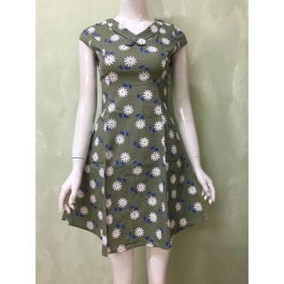 Đầm Xòe Thời Trang Eden Cổ Phối Nút - D262