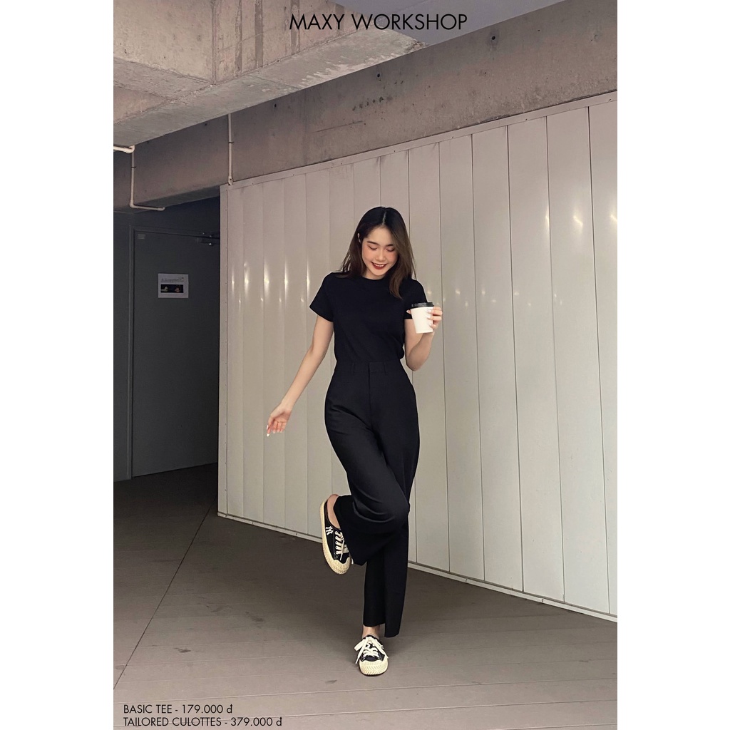 Quần tây nữa ống suông dài Tailored culottes Maxy Workshop