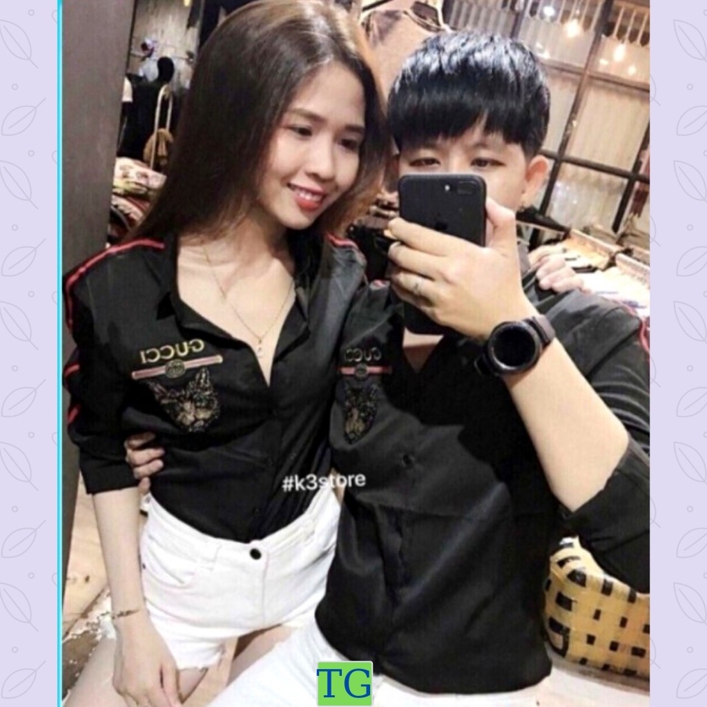 Áo Sơ mi nam lụa [FREESHIP] Sơ mi nam chất lụa dài tay logo mèo cao cấp