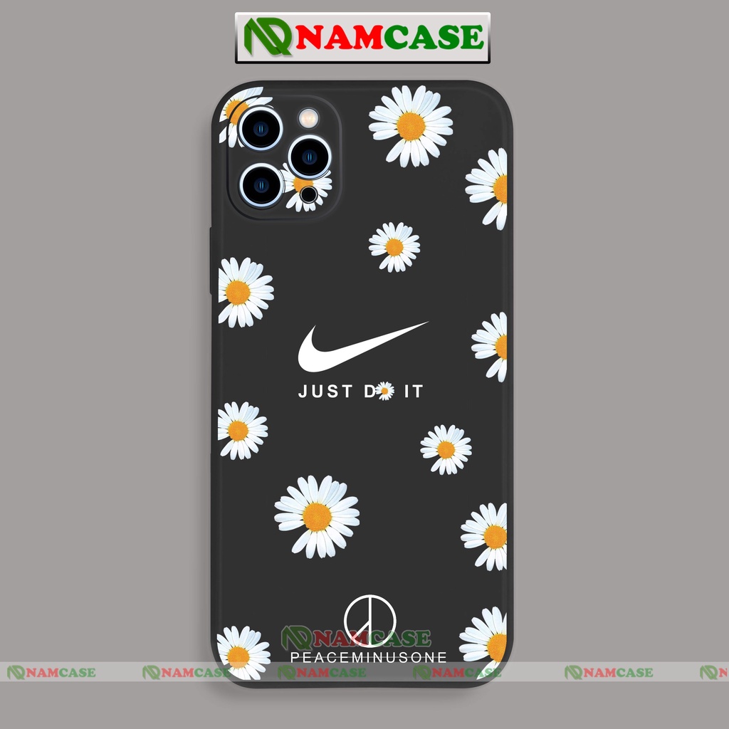 Ốp lưng điện thoại iPhone peaceminusone hoa cúc cạnh viền vuông silicon dẻo ip 6/6s/7/8/X/XS/XR/11/12/13/14 Pro Plus Max