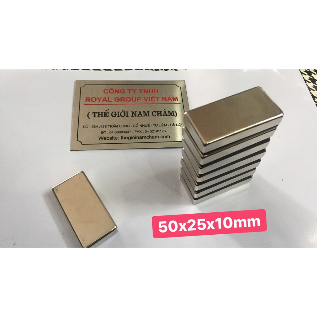 Nam châm viên đất hiếm 50x25x10mm