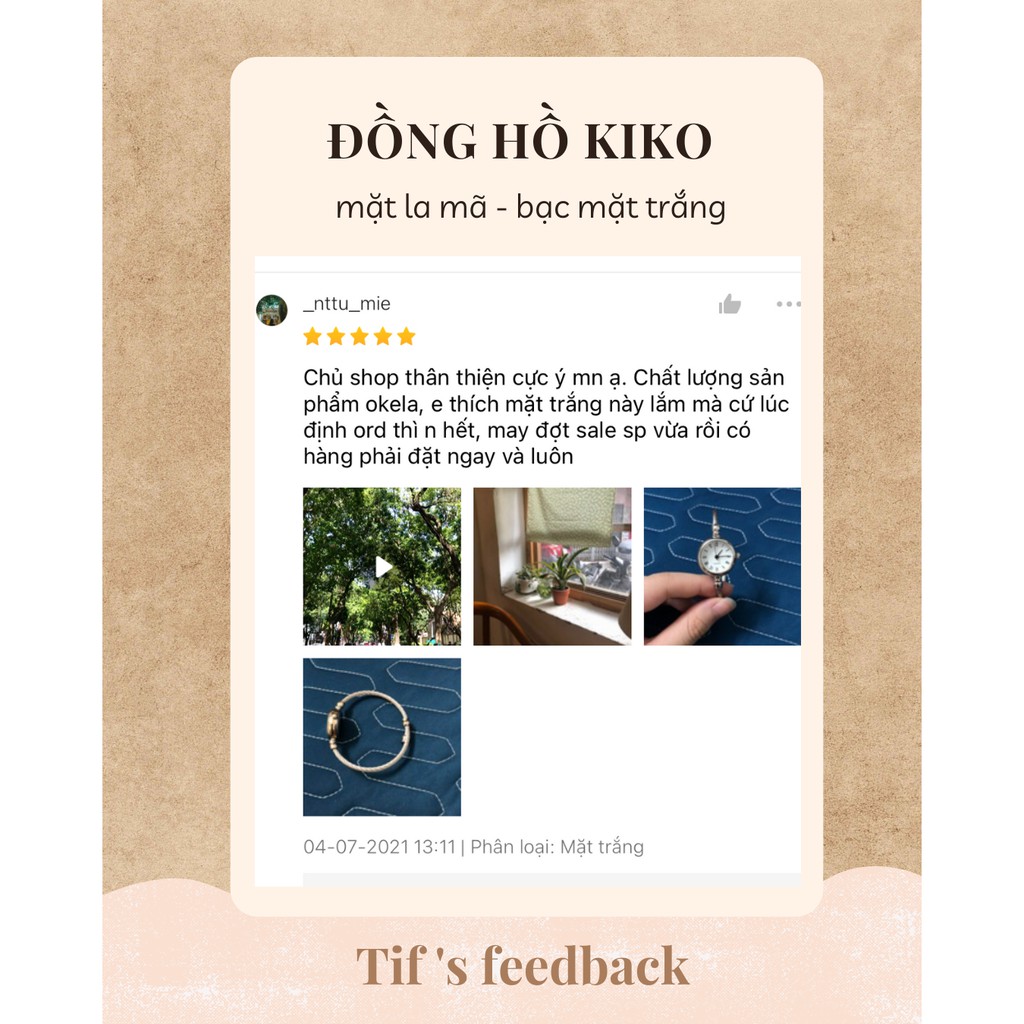 Đồng hồ nữ mặt tròn kiêm lắc tay bạc KIKO mặt trắng đồng hồ nữ mặt nhỏ size 22mm Watchesbytif đi học đi chơi | BigBuy360 - bigbuy360.vn