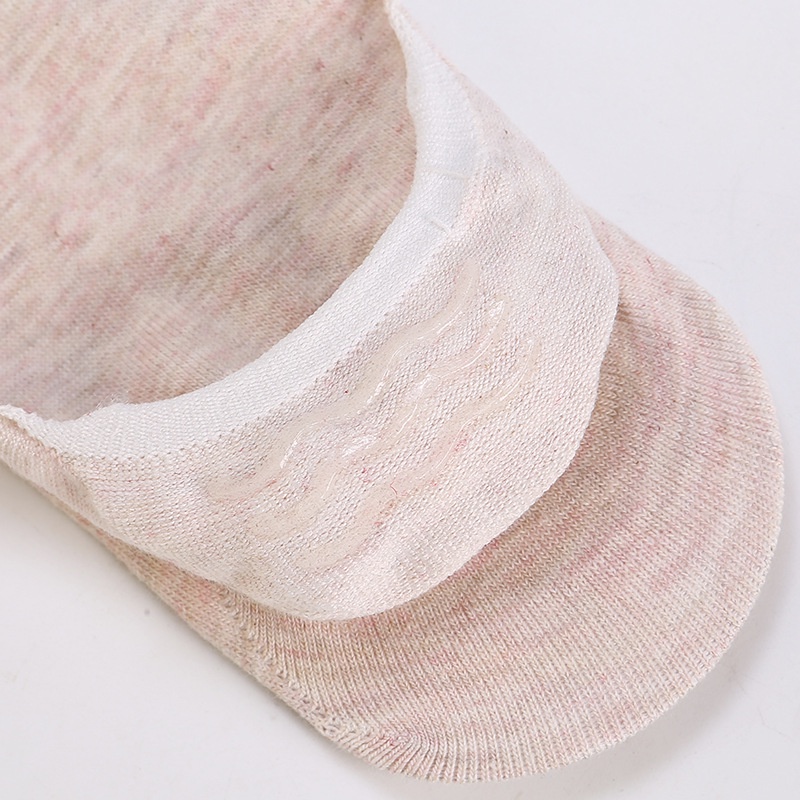 Vớ Lười Nữ Cute, Vớ Nữ mang giày lười họa tiết trái tim, Cotton dày dặn, có đệm cao su chống trượt gót