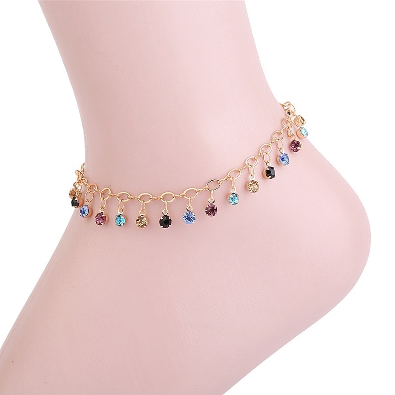 Vintage Fashion Crystal Anklets for Women Link Chin Bohemian Gold Silver Color Shoe Boot Chain Bracelet Foot Jewelry | BigBuy360 - bigbuy360.vn