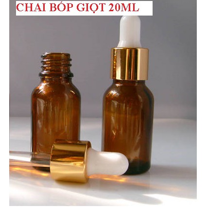 Lọ 20ml chiết serum thủy tinh nắp bóp -Chai tinh dầu 20ml