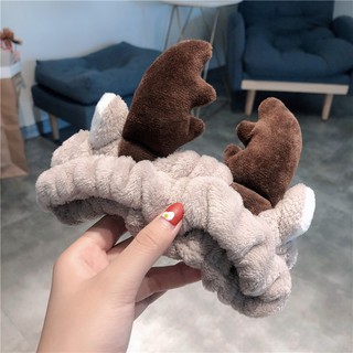 Băng đô turban sừng hươu 3D cài tóc vải bông mềm mại Banana Store