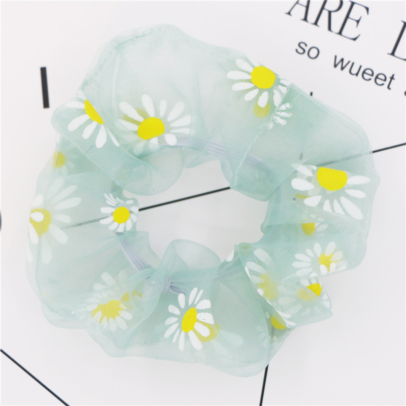 [Hàng mới về]Dây cao su Dây đàn hồi Cô gái buộc dây Giá đỡ tóc đuôi ngựa Màu vàng Daisy Hoa lưới mỏng Dây buộc tóc Dây buộc tóc Phụ kiện