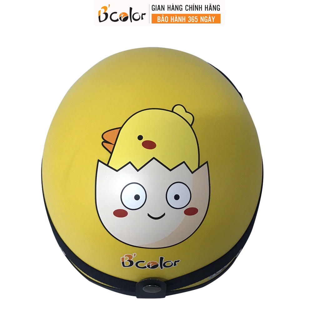 Mũ Bảo Hiểm Màu Vàng Hình Gà Kèm Kính Thời Trang, An Toàn B'COLOR