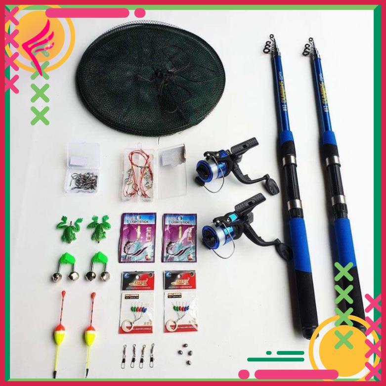 CẦN CÂU CÁ BỘ COMBO 2 CẦN 2 MÁY VÀ ĐỦ PHỤ KIỆN ( MUA 3 BỘ TẶNG NGAY TÚI ĐỰNG COMBO DÀI 1M ) TẢI CÁ 7-10K
