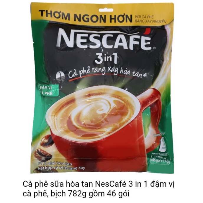 cà phê hòa tan nescafe xanh bịch 46 gói