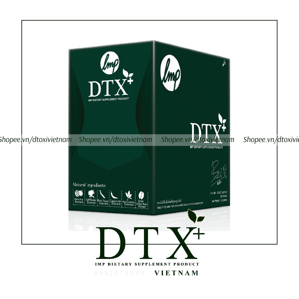 Viên Uống Giảm Cân - Thải Độc DTOXI PLUS | Hộp 100 viên nang | Chính Hàng Thái Lan