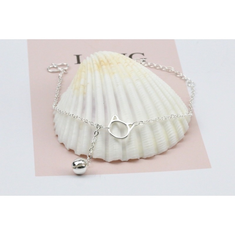 Vòng tay đính hạt tròn mặt hình mèo dễ thương đơn giản phong cách Hàn Quốc cho nữ | BigBuy360 - bigbuy360.vn