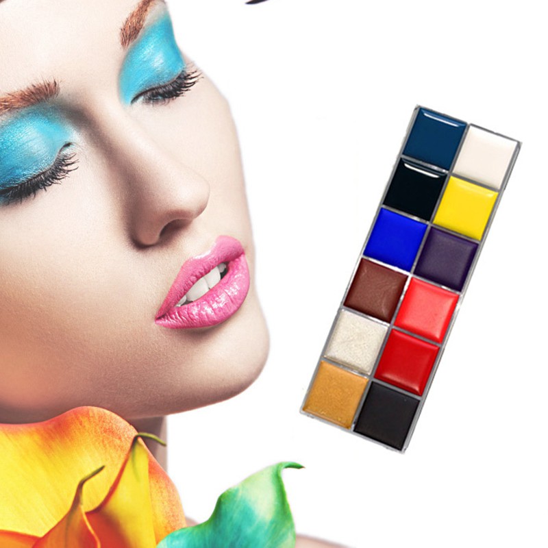 Bảng màu sơn dầu trang điểm cơ thể với 12 màu độc đáo cho dịp Halloween/ bữa tiệc | BigBuy360 - bigbuy360.vn