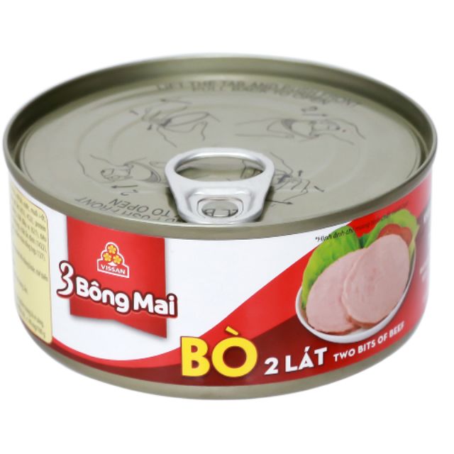 BÒ HAI LÁT VISSAN thương hiệu 3 BÔNG MAI - Hộp 150g