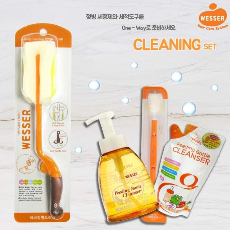 Cọ rửa bình sữa Wesser tay cầm xoay tròn 360 độ