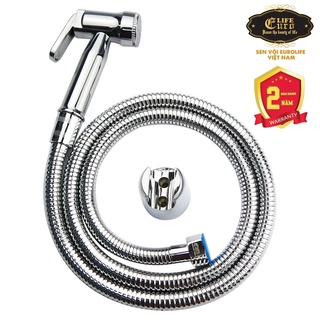 Bộ vòi xịt vệ sinh nhựa ABS mạ Chrome tăng áp Eurolife EL-X06 (Trắng bạc)
