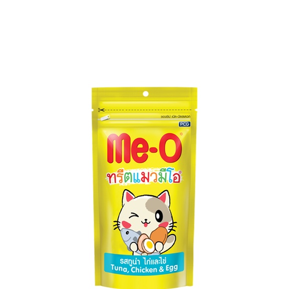 BÁNH THƯỞNG ME-O CHO MÈO HƯƠNG VỊ CÁ NGỪ, GÀ VÀ TRỨNG GÓI 50G