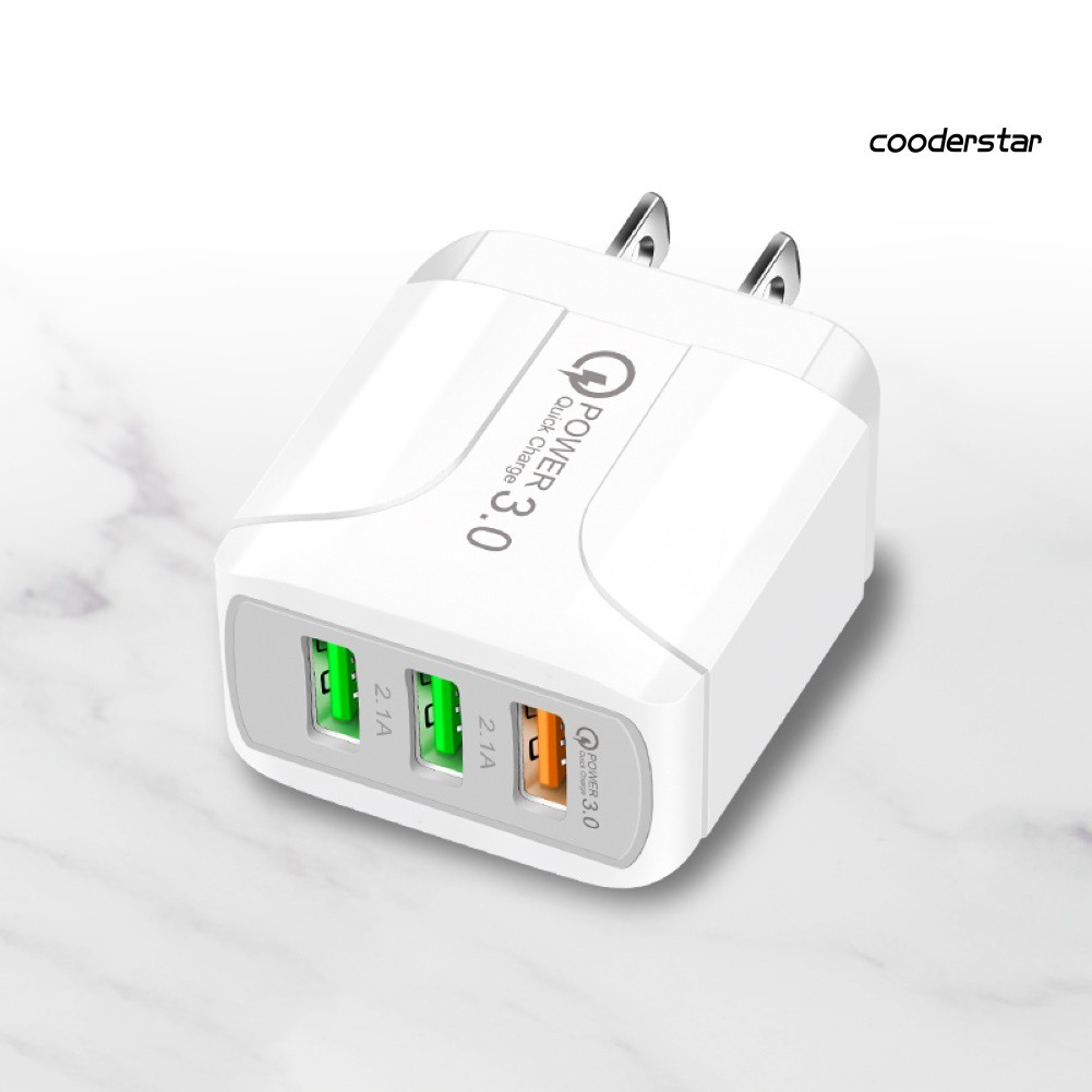 ★COOD★Travel 5.1A QC3.0 Fast Charging 3 USB Ports Wall Charger Adapter for iPhone