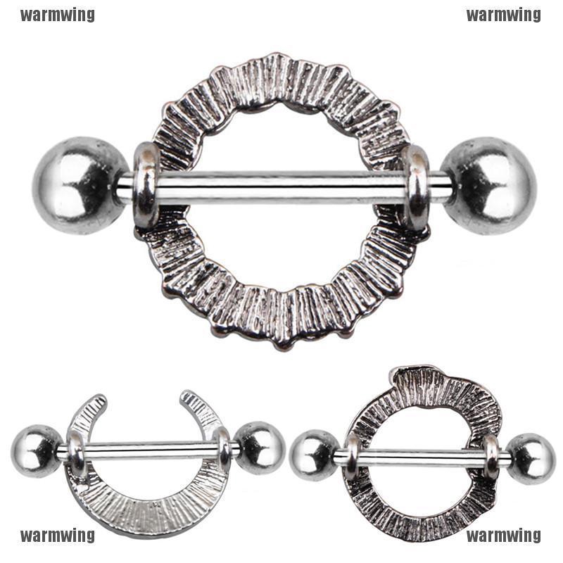 Nhẫn Hình Mặt Trăng Bằng Thép Không Gỉ Đính Đá Ngọc Lam