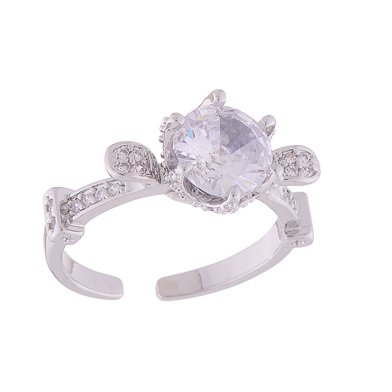Bộ Nhẫn Mở Hình Bướm Đính Đá Zircon Thời Trang Cho Nữ