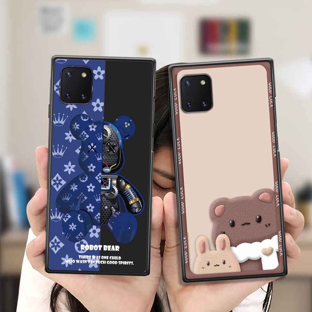 Ốp Samsung Note 10 Lite bear brick, gấu đáng yêu, dễ thương