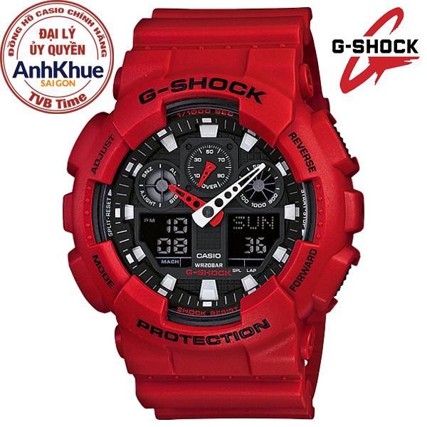 Đồng hồ nam dây nhựa Casio G-Shock chính hãng Anh Khuê GA-100B-4ADR