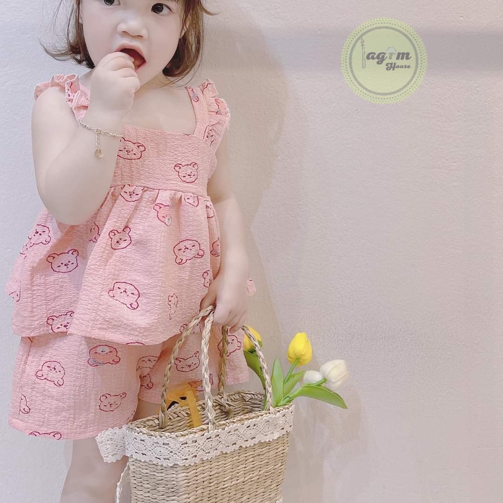 Bộ hai dây tay cánh tiên chất đũi xốp mềm, mát cho bé gái mùa hè mẫu mới 2022 - Lagim House