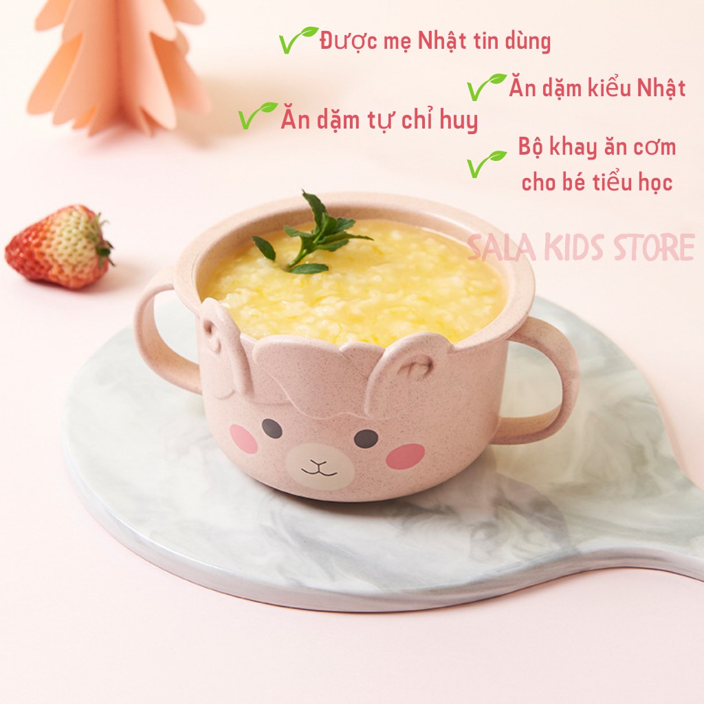 Khay Ăn Dặm Lúa Mạch Khay Cơm Đựng Thức Ăn Cho Bé Hình Cừu Xinh Xắn SALA KIDS