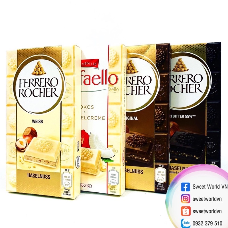 Socola thanh Ferrero Rocher (100g) - Đức