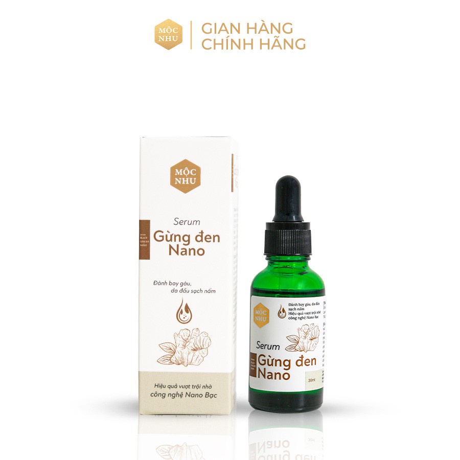 Serum Gừng Đen Nano Mộc Nhu 30ml Cho Da Đầu Gàu Ngứa, Nấm Da Đầu