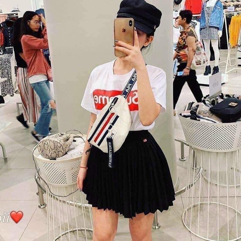 Chân váy xếp li nhỏ Bing cạp cao dáng ngắn màu đen | BigBuy360 - bigbuy360.vn