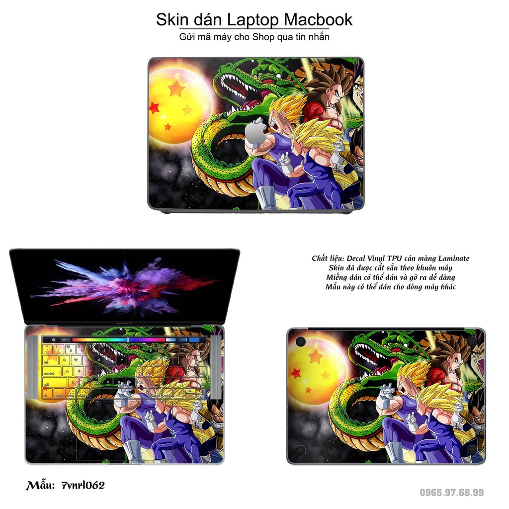 Skin dán Macbook mẫu Dragon Ball (đã cắt sẵn, inbox mã máy cho shop)