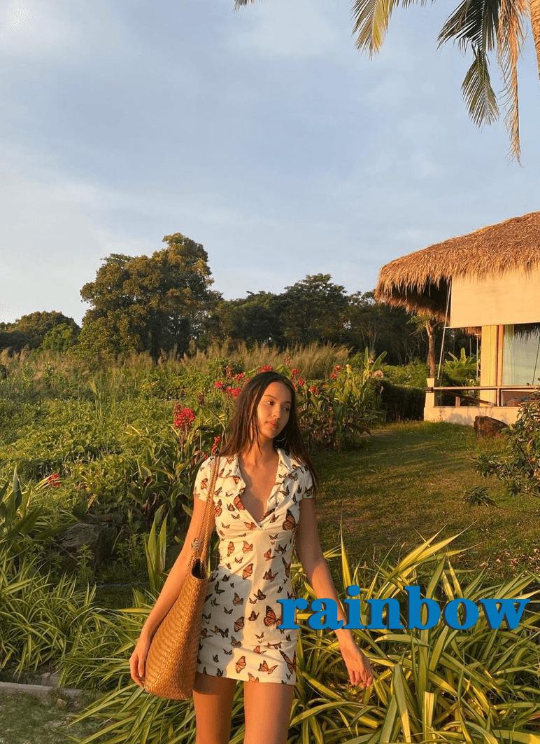 Đầm Ngắn Tay In Họa Tiết Hoa / Bướm Quyến Rũ Dành Cho Nữ | BigBuy360 - bigbuy360.vn