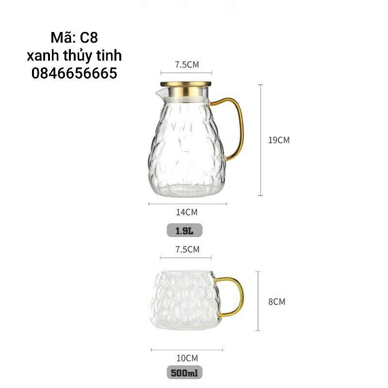 Cốc quai thuỷ tinh 500ml (C8)