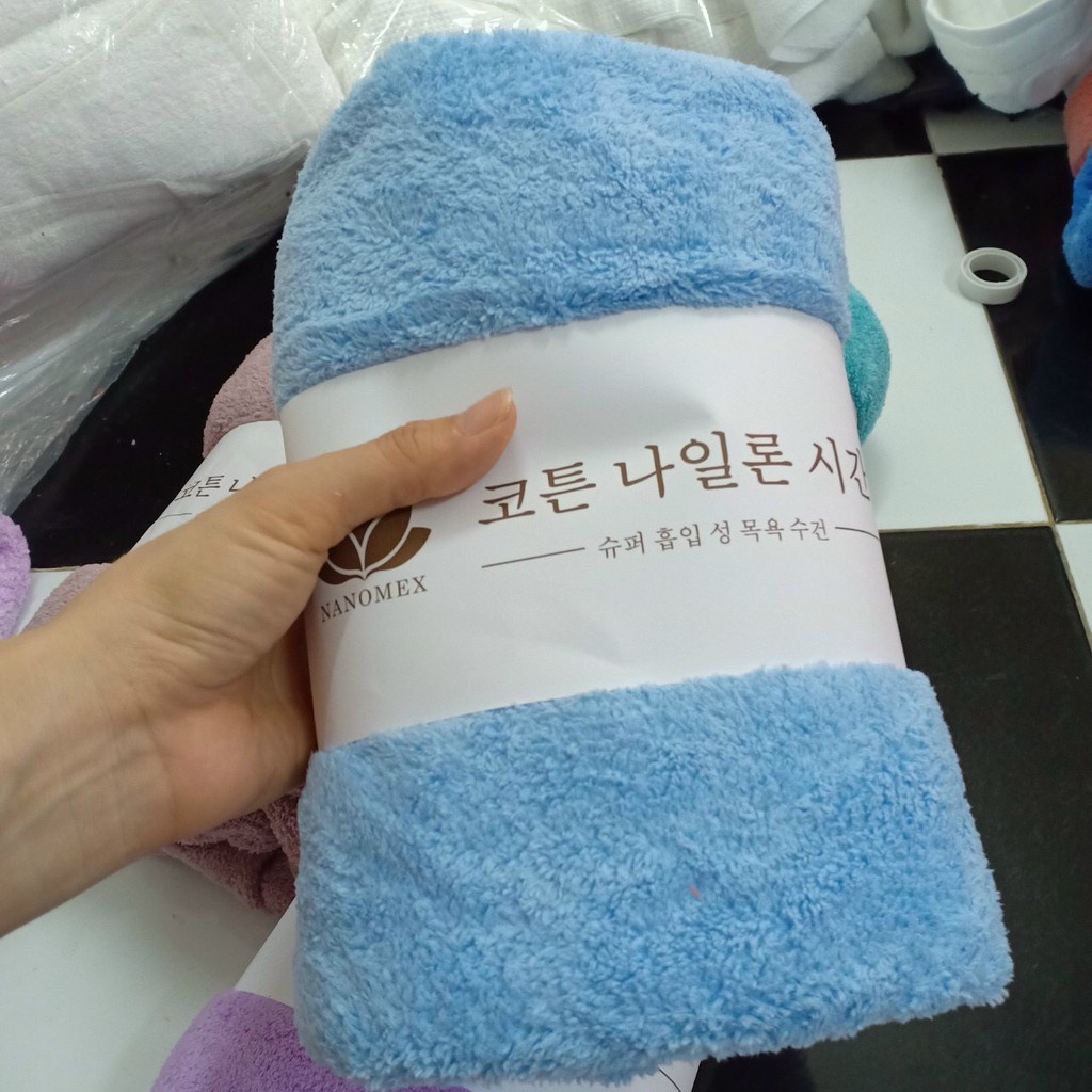 [Siêu rẻ] Khăn tắm Hàn Quốc size đại 70x140cm chất bông siêu mềm, thấm hút tốt