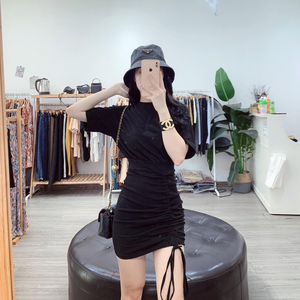 Đầm Thun Xuông Dáng Dài Body Cotton Dây Rút Eo Co Dãn 4 Chiều Tôn Dáng- Váy Xuông Thun Chất Thun Cotton Big size | BigBuy360 - bigbuy360.vn