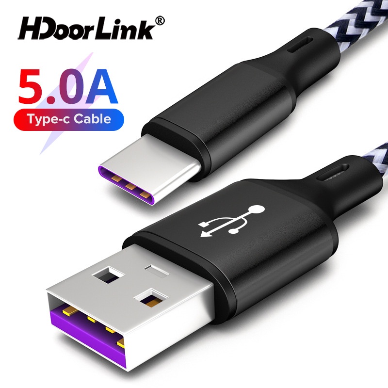 Cáp sạc nhanh USB Type C HdoorLink 5A cho Xiaomi Redmi Note 8 9 10 Pro