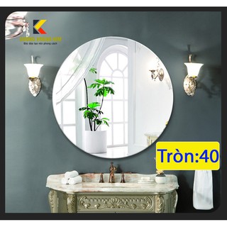 ( bán sỉ )gương tròn soi nhà tắm bàn trang điểm treo tường kích thước tròn 40cm - guonghoangkim mirror D40