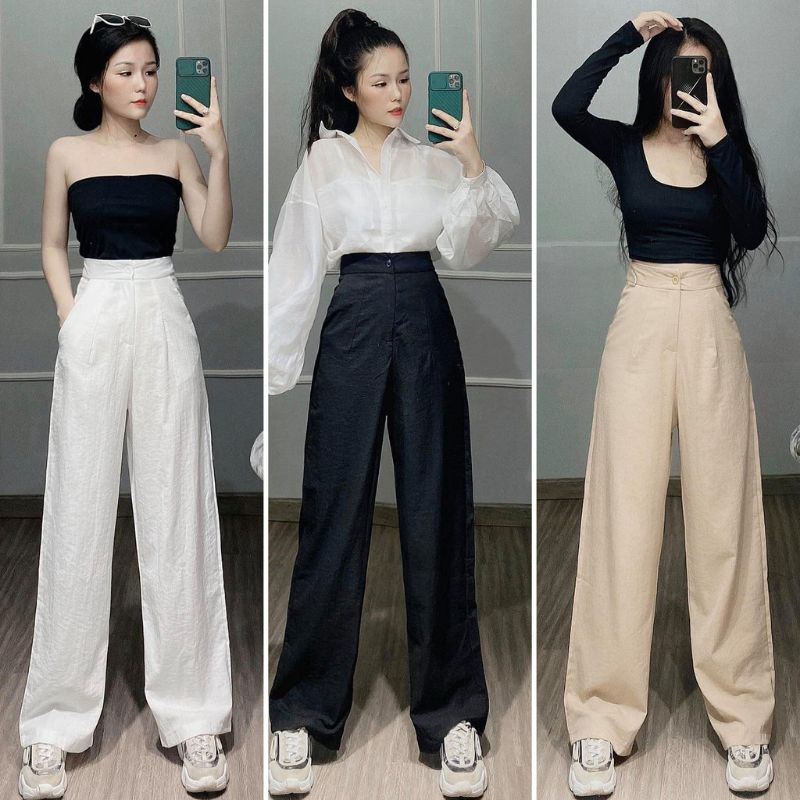 [ Mã FAMAYWA giảm 10K đơn 50K] Quần ống rộng suông chất vải đũi khóa thật chun sau dài 100cm | BigBuy360 - bigbuy360.vn