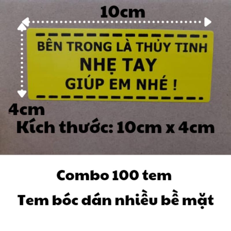 100 Tem dán cảnh báo hàng dễ vỡ