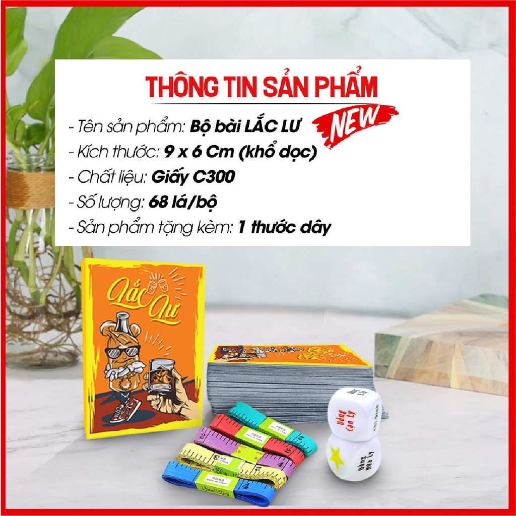 Bộ bài uống rượu bia Lắc Lư phiên bản đặc biệt Drinking Game 68 lá cho team nốc out_Xàm Shop