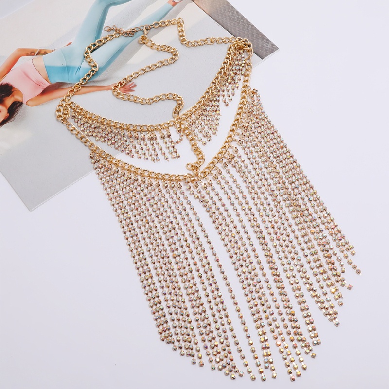 Cài Tóc Dây Xích Tua Rua Bằng Pha Lê Giả Cho Nữ Hóa Trang