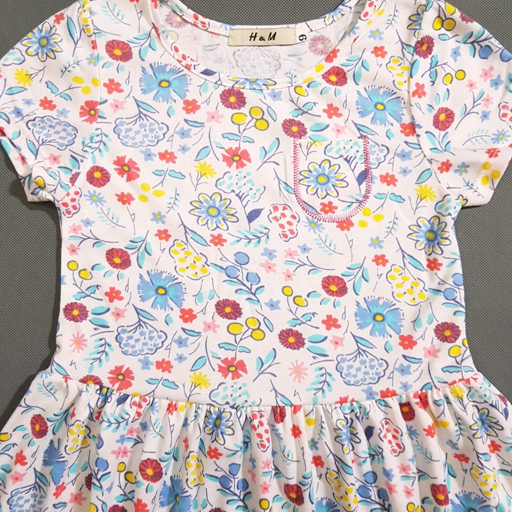 Đầm thun cotton ngựa pony, hoa nhí dể thương mát mẻ cho bé gái