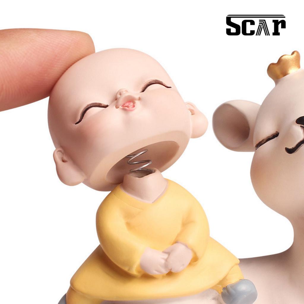Tượng Chú Tiểu Đàu Lắc Lư Ngồi Hươu Bình An, Ngộ Nghĩnh
