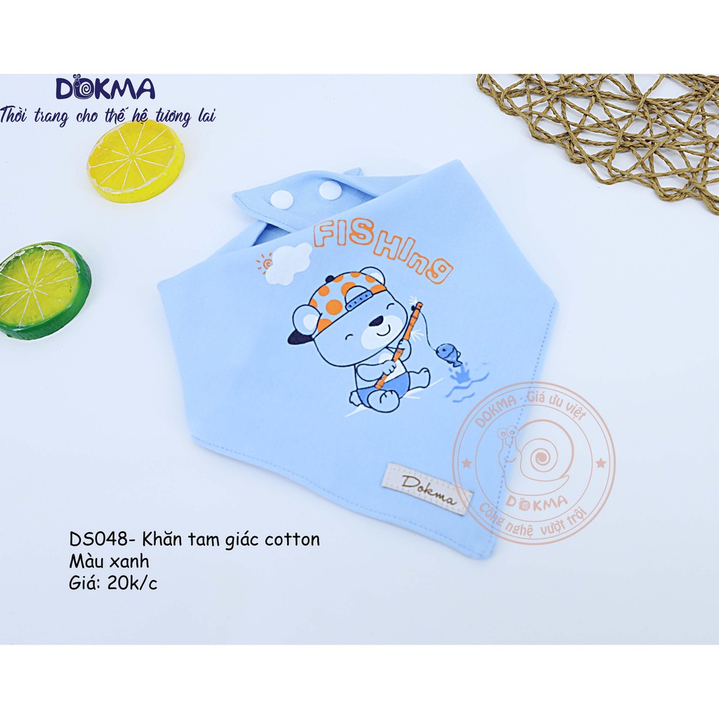 Khăn yếm tam giác cotton Dokma in hình siêu xinh