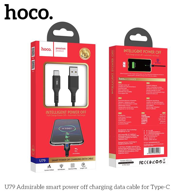 Cáp Sạc tự ngắt Hoco U79 1.2M - Ngắt điện thông minh